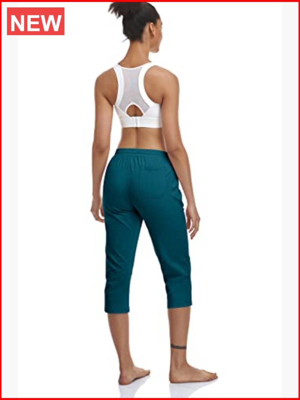 Womens Capri Pants Cotton Jersey Yoga Drawstring Joggers Workout Sweatpants - Picture 4 of 6